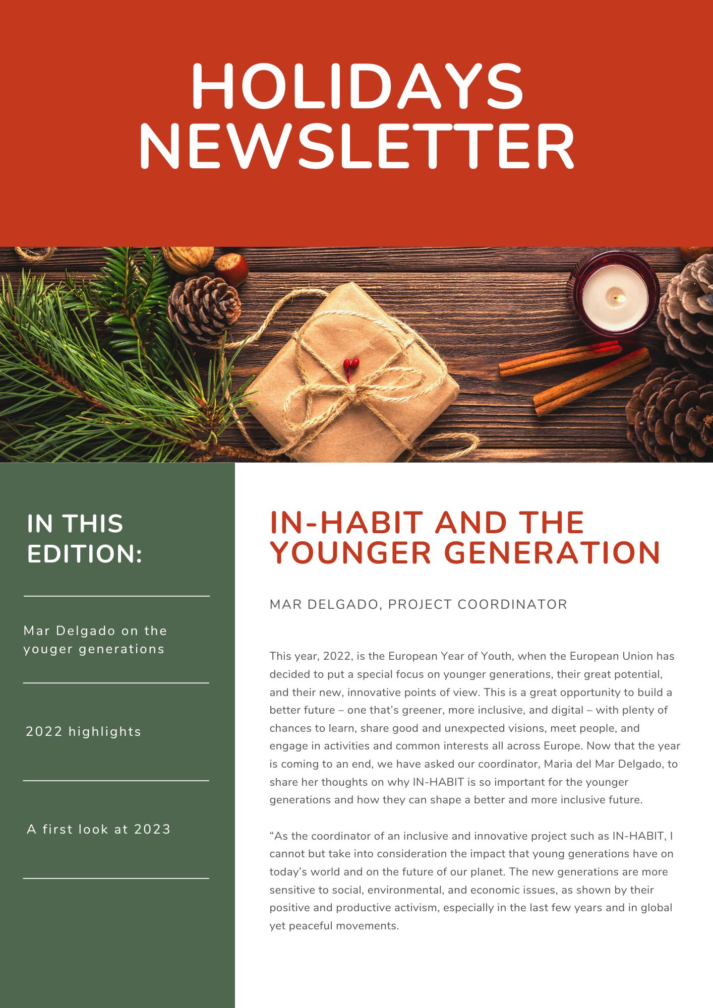 Red and Green Modern Candies Christmas Newsletter